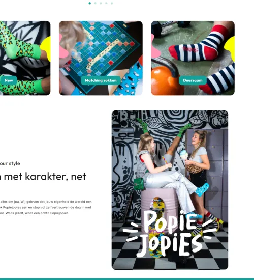 Optimalisatie visuele elementen PopieJopies Shopify webshop